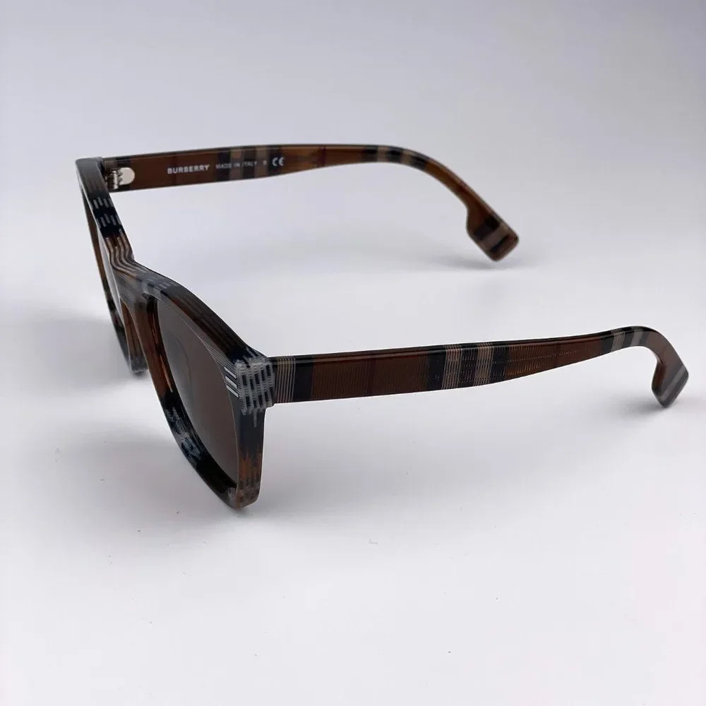 Burberry BE4348 Cooper 396673 Sunglasses Brown Check Square Unisex